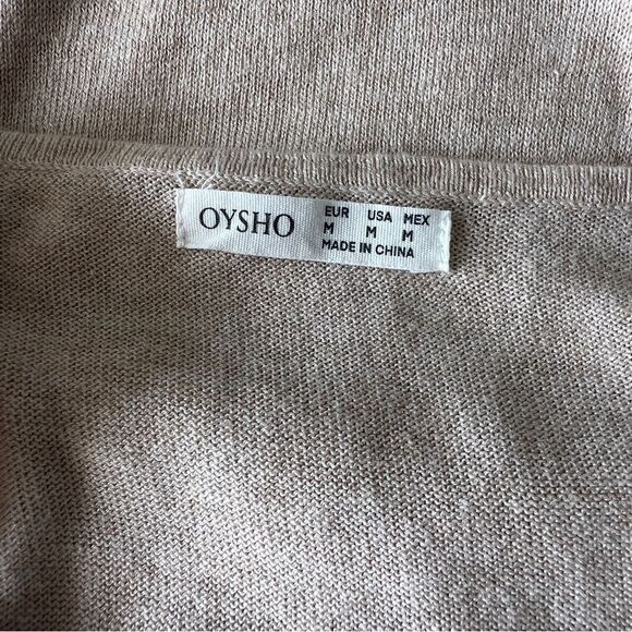 OYSHO Beige Knit Sleeveless V-Neck Dress Size M - Picture 6 of 7